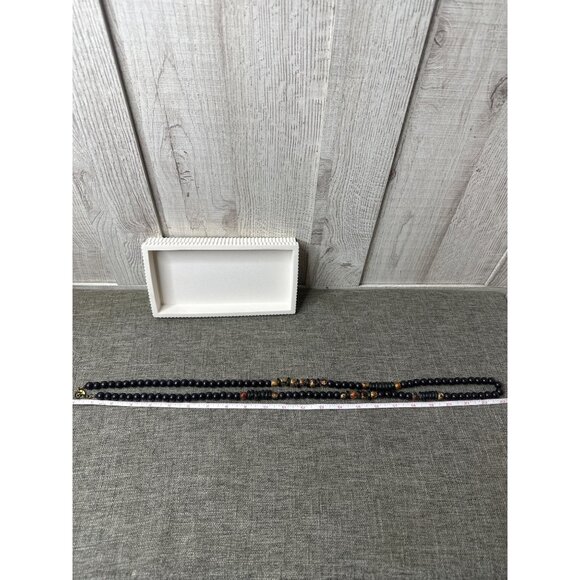 Boho Wooden Beaded Necklace With Brass Clasp & Wood Beads Womens Fashion - Picture 4 of 5